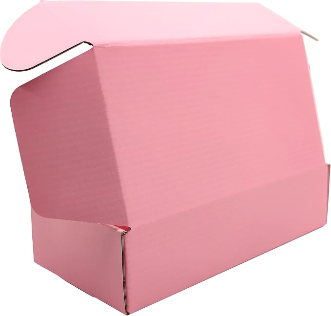 7x5x2 Shipping Boxes Set of 50, Pink Mailer Corrugated Cardboard Box | for Packaging, Literature, Packing, Mailing, Storage, Small Business, Moving, Gift, Supplies, Quick Fold, Tab Locking