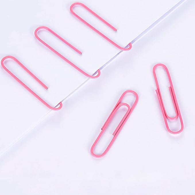 Pink Jumbo Paper Clips, 265pcs 2 Inch Paperclips, Large Pape Clips | for Paperwork Ideal for Home, School and Office Use (2 in, Pink)