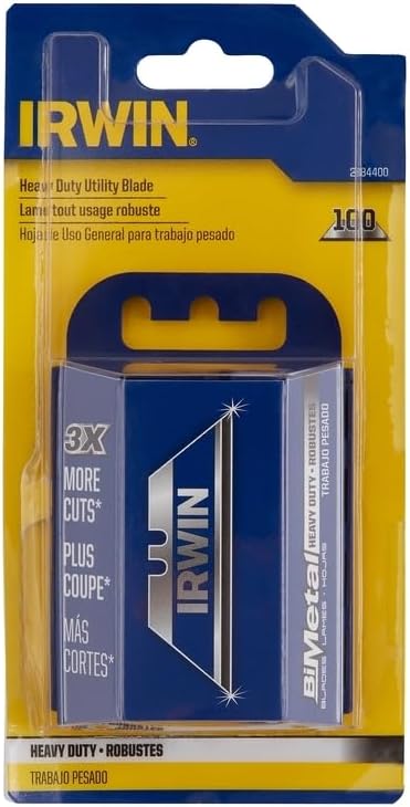 IRWIN Utility Knife Blades, Bi-Metal, 100-Pack (2084400)
