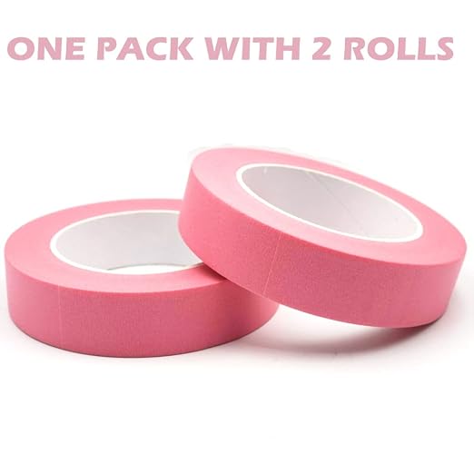 2 Pack Pink Painters Tape 1 inch Wide, Masking Tape 1 inch X 55 Yards X 2 Rolls, Pink Paper Tape for Arts DIY Crafts Painting Labeling Decoration School Projects Home Office