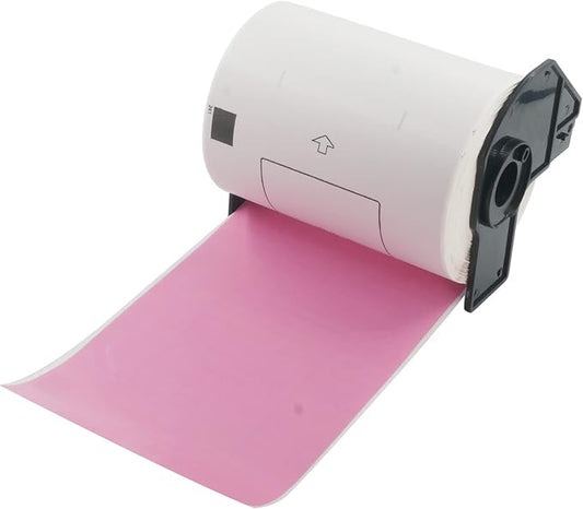 BETCKEY - Shipping Labels Replacement for Brother DK-1241 (4 in x 6 in), Compatible with Brother QL Label Printers [1 Rolls/200 Labels, Pink]
