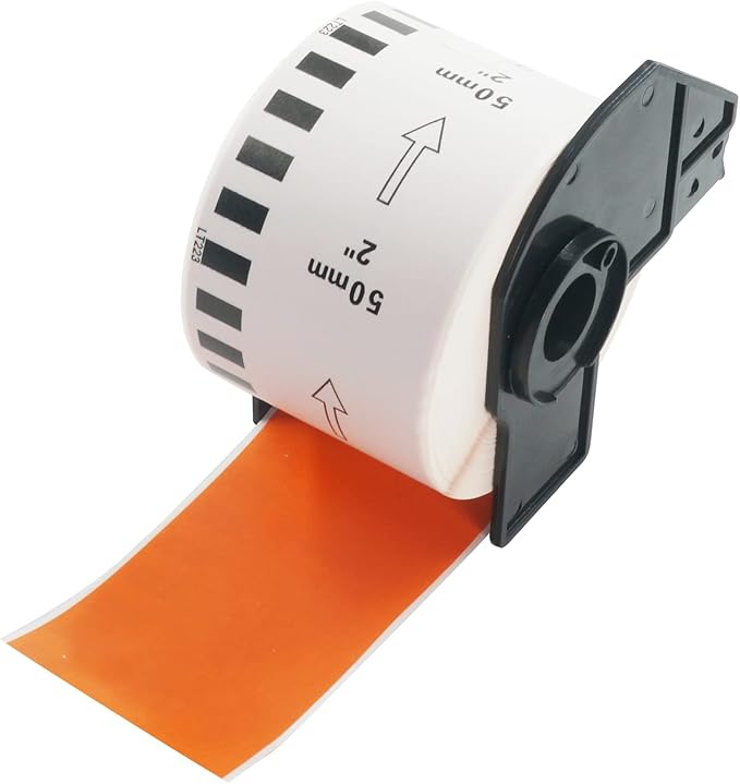BETCKEY - Continuous Labels Replacement for Brother DK-2223 (1.9 in x 100 ft), Compatible with Brother QL Label Printers [1 Rolls/Continuous Labels, Orange]