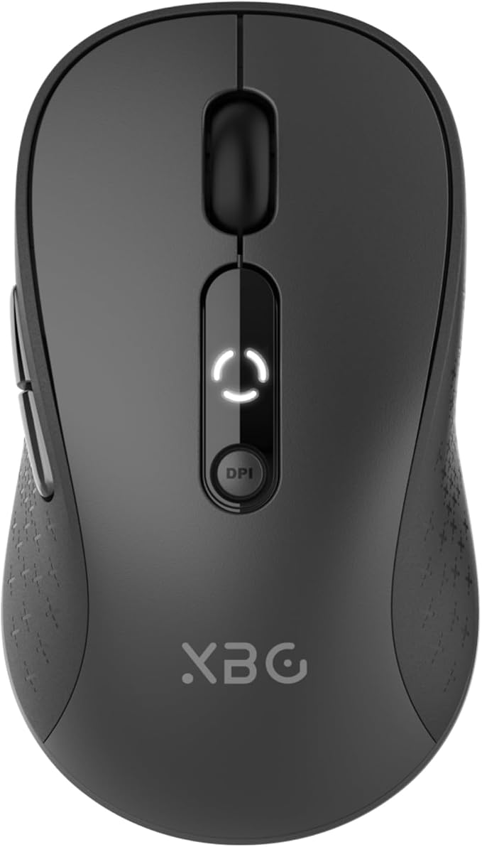 XBG B15 Tri-Mode Wireless Bluetooth Mouse with Battery Indicator for Laptop | Bluetooth 5.0/4.0 & 2.4G, 2400 DPI, 500mAh Type-C Rechargeable, Ergonomic Silent Click, Multi-Device for PC Tablet Office
