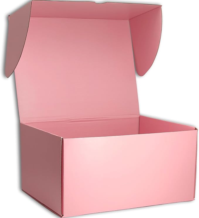 12x8x6 Shipping Boxes Pink Mailer Corrugated Cardboard Box Set of 15 | for Packaging, Literature, Packing, Mailing, Storage, Small Business, Moving, Gift, Supplies, Quick Fold, Tab Locking