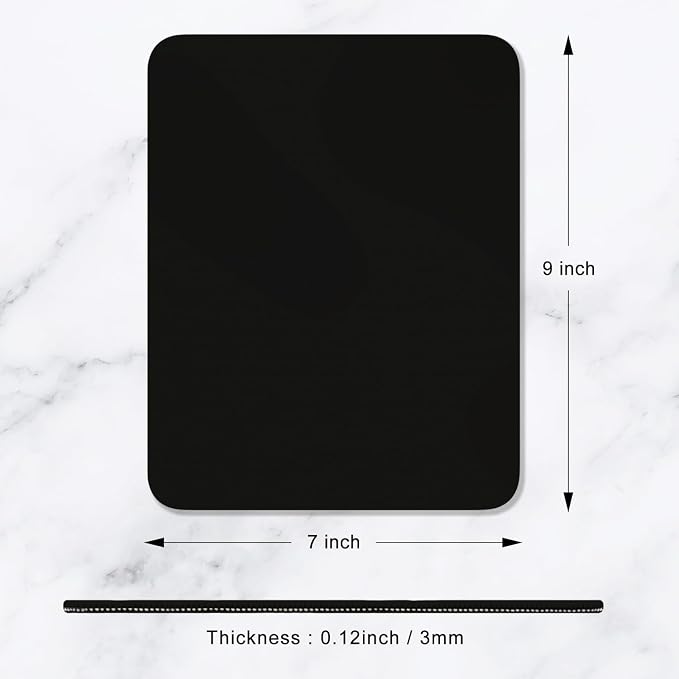 Hsurbtra Mouse Pad, Premium-Textured Square Mousepad 7 x 9 Inch, Thick 3 mm Anti-Slip Waterproof Rubber Pretty Cute Computer Mat for Office Gaming Laptop Women Kids Jet Black