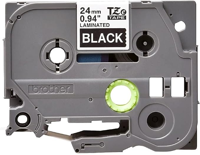Brother Genuine P-Touch TZE-355 Tape, 1" (0.94") Wide Standard Laminated Tape, White on Black, Laminated for Indoor or Outdoor Use, Water-Resistant, 0.94" x 26.2' (24mm x 8M), Single-Pack, TZE355