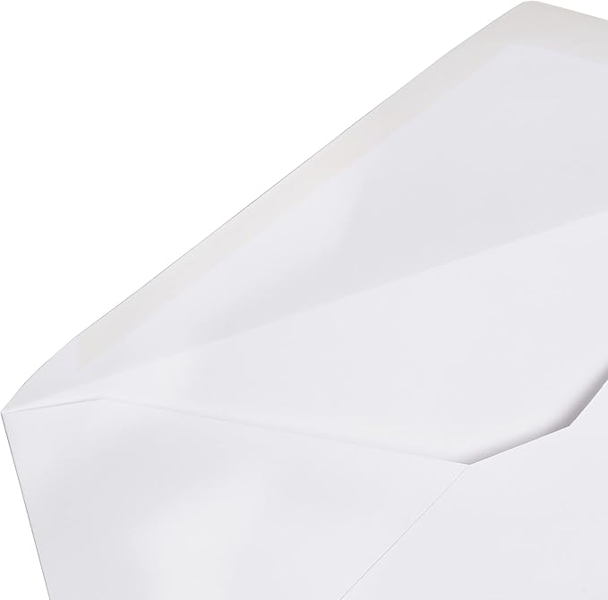 Amazon Basics #10 Business Letter Envelopes with Gummed Seal, No Tint, White, 500-Pack