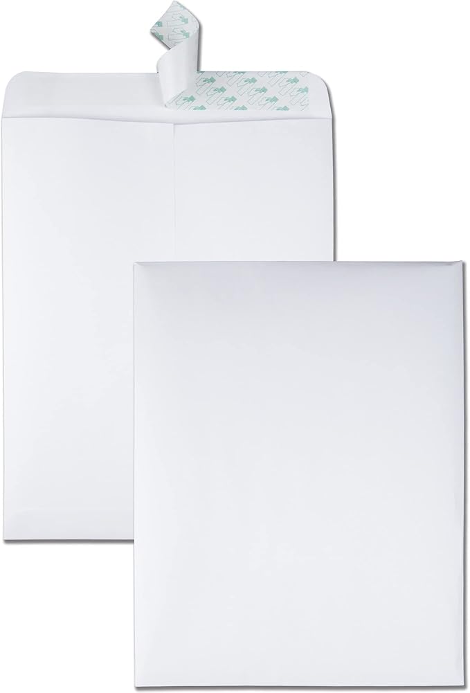 Quality Park 10 x 13 Catalog Envelopes, 100 Pack, Catalog-Style with Self Seal Closure, Heavyweight 28 lb Paper, Self Sealing Envelopes for Mailing, Filing and Organizing, White