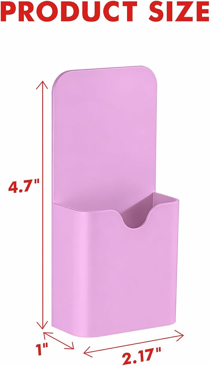 BEYGORM Magnetic Pen Holder for Refrigerator, Pencil Cup Organizer (Purple) | Upgraded 1.5mm thick magnetic backing for whiteboards, lockers & fridge; 4 Pcs dry erase marker holder for classroom & office
