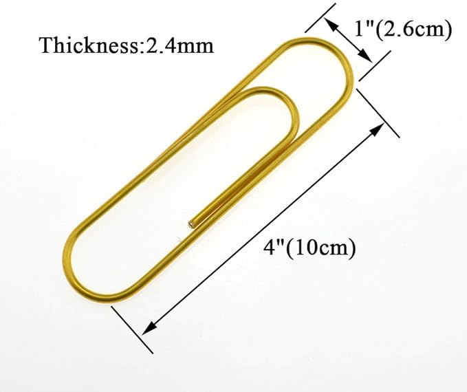 HAHIYO Paperclips 4" (100mm) Extra Large Paper Clips Sturdy Bright Assorted Colors Vinyl Coated Prevent Scratching Tearing The Pages for Bookmark Organize Home Office School 25 Pack