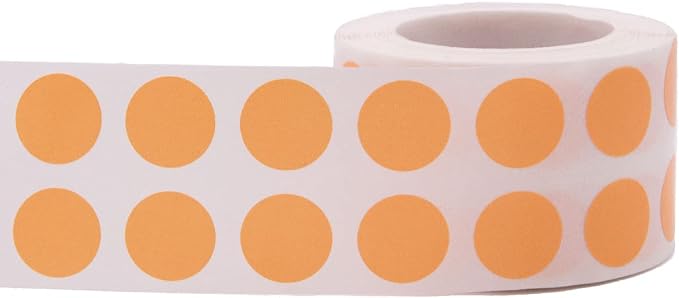 Peach 1/2" Inch Round Adhesive Labels 1,000 Color Coding Dot Stickers for Efficient Inventory Management, Crafting Projects, and Organizational Tasks in Offices, Schools, and Homes