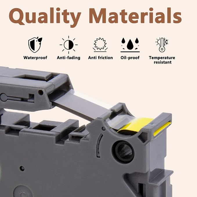 Hehua TZ641 3PK Compatible for Brother 18mm Label Tape Black on Yellow | 3/4 inch;3/4';0.7';0.7 inch;TZe 641;Black on Yellow；18mm Label