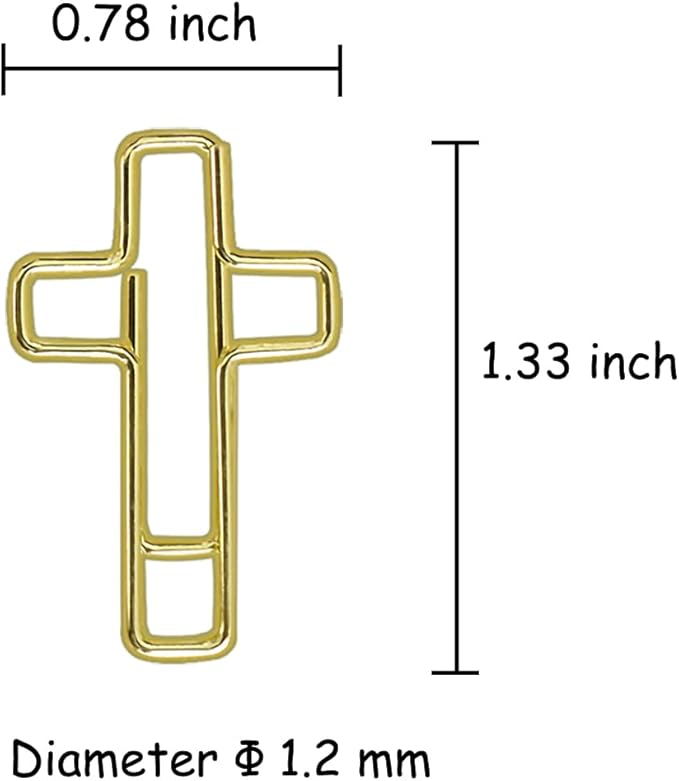 50 PCS Gold Cross Paper Clips Bible Bookmark Clips, Bible Study Supplies Accessories for Women