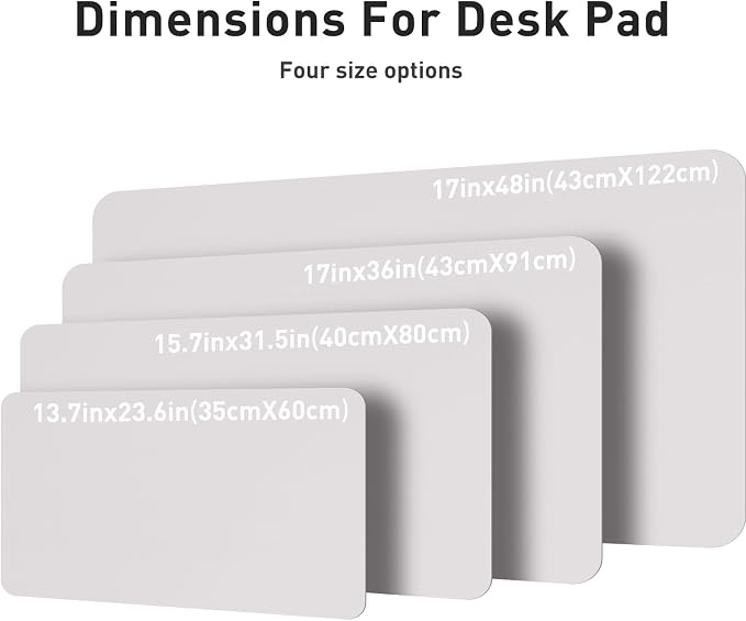 Aothia Large PU Leather Desk Pad Protector – Non-Slip Mouse Pad & Writing Mat for Office/Home, Waterproof, Easy to Clean (48" x 17", Pale Lavender White)