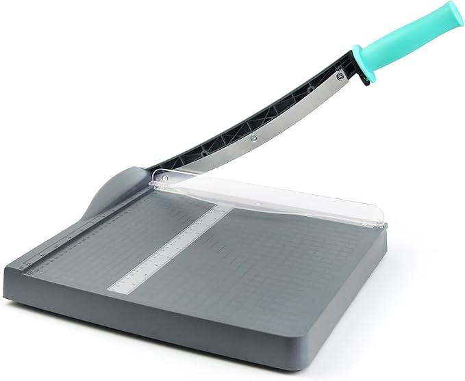 Guillotine Paper Cutter, A4 Paper Cutter, Heavy Duty Paper Trimmer with Safety Guard, 12" Cut Length Cutting Board, 16 Sheets Capacity, for Cardstock, Photos, Scrapbooking, Office, Classroom