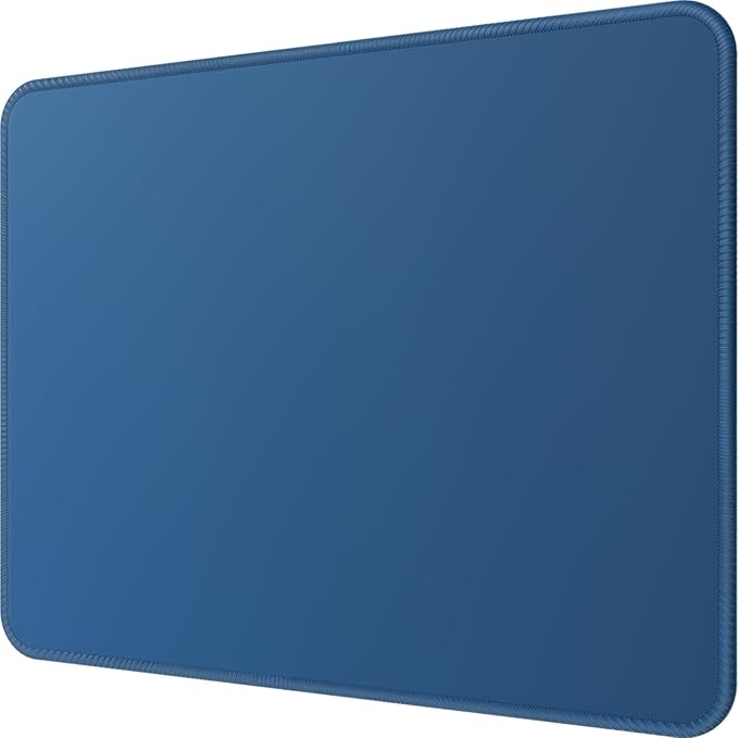MROCO Mouse Pad [30% Larger] with Anti-Fray Stitched Edges, Premium-Textured Waterproof Surface, Non-Slip Rubber Base, Computer & Gaming Mouse Mat for Laptop, Office & Home, 8.5 x 11 in, Navy Blue