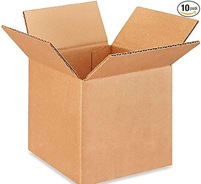 Pantryware Essentials 10 Small Moving Boxes 6x6x6 Corrugated Packing Cardboard Boxes - 10 pack