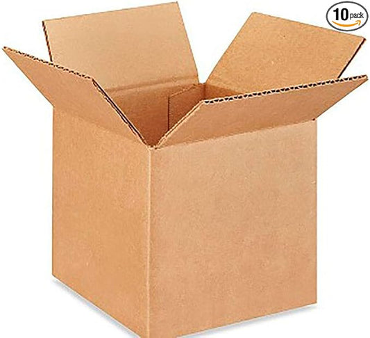 Pantryware Essentials 10 Small Moving Boxes 6x6x6 Corrugated Packing Cardboard Boxes - 10 pack