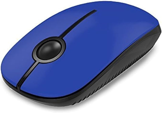 VssoPlor Wireless Mouse, 2.4G Slim Computer Laptop Mouse, Black Blue | Portable Mouse, Plug & Play USB Nano Receiver, Quiet Silent Optical Mice for Notebook, PC, Laptop, Computer, Windows, Mac