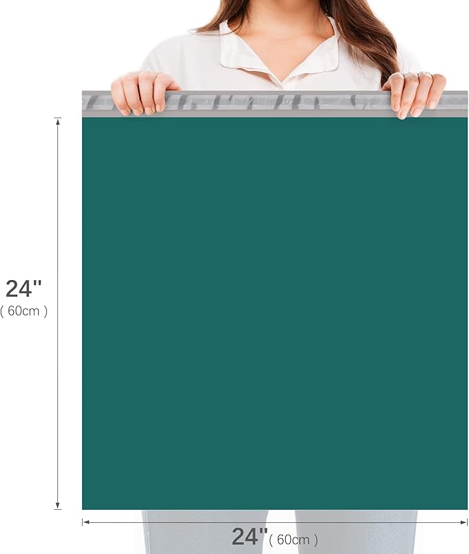Fuxury 300 Pcs Large Poly Mailers 24x24 Inch, Bulk Shipping Bags for Clothing, Strong Adhesive Shipping Envelopes for Small Business Suppliers,Waterproof Mailers Poly Bags Mailing Envelopes Green