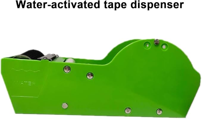 WELSTIK Water Activated Gummed Kraft Paper Tape Packaging Dispenser 3 Inch Green for Shipping, Carton and Box Sealing