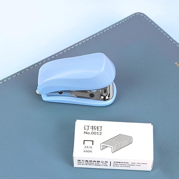 Blue Color Mini Stapler with Staples,Small Cute Stapler for Desk,Gift for Student or Office Use (Blue)
