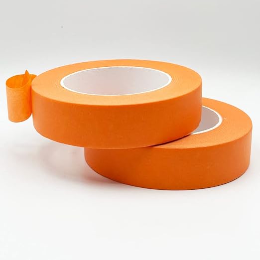 2 Pack Orange Painters Tape 1 inch Wide, Masking Tape 1 inch X 55 Yards X 2 Rolls, Orange Paper Tape for Arts DIY Crafts Painting Labeling Decoration School Projects Home Office