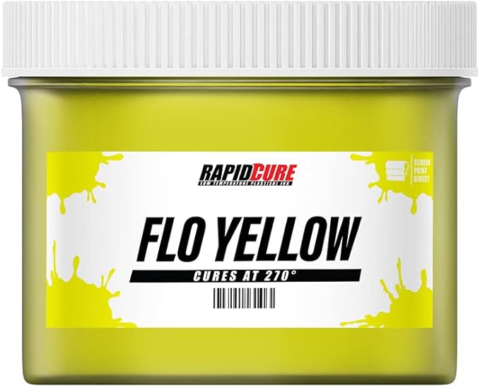 Rapid Cure® Screen Printing Ink Fluorescent Yellow (Pint - 16oz.) - Plastisol Ink for Screen Printing, Fast Curing Fabric Paint - Screen Print Direct®, USA Made