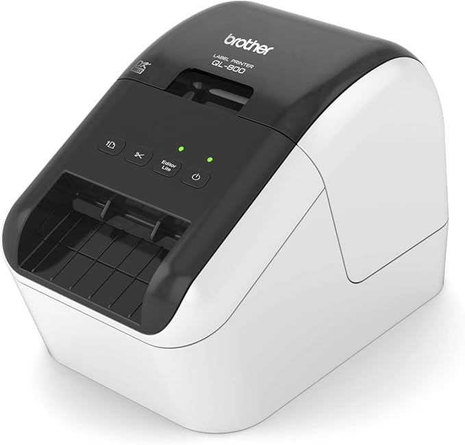 Brother QL-800 High-Speed Professional Printer,Plug&Label Feature, Genuine DK Pre-Sized Labels,Multi-System Compatible – Black&Red Printing Available (Required USB Cable Included),(Pack of 3)