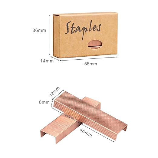 NatSumeBasics 3000 Rose Gold Staples 26/6 Standard Colored Staple Refill for Desk Stapler, 1000 Per Pack, Total 3 Pack Staples (Rose Gold)