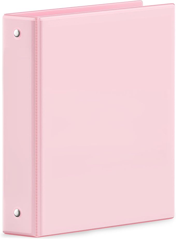 SUNEE 3 Ring Binder 1.5 Inch 1 Pack, Clear View Binder Three Ring PVC-Free (Fit 8.5x11 Inches) for School or Office Supplies, Pink