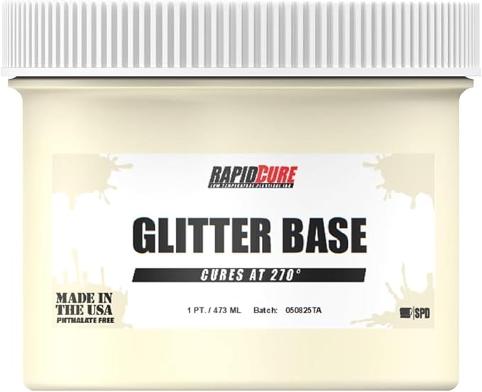Rapid Cure® Plastisol Glitter Base (Glitter Not Included) – Mix with Glitter for Custom Sparkle Ink – Glitter Base for Screen Printing, Garment Design, and Apparel Decoration (Quart)