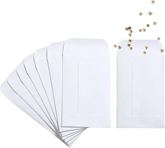 #1 Coin Envelopes 2-1/4 x 3-1/2 Small Seed Envelope 500 Pack White | Gummed Flap Mini Tip Envelopes for Keys, Seeds, Cash Storage Small Paper Envelopes for Home, Garden and Office Use