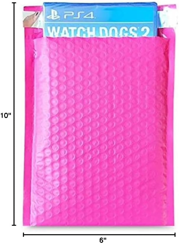 iMBAPrice 250-Pack #0 (6" x 10") Premium Hot Pink Color Self Seal Poly Bubble Mailers Padded Shipping Envelopes (Total 250 Bags)