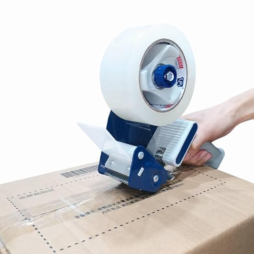P PERFECTAPE Heavy Duty Packing Tape 6 Rolls with Tape Gun, 1.88”x 55Y | Clear, 2.7 mil, Ultra Strong, Refill for Packaging and Shipping（Safty cover on the blade, Pls remove before use）
