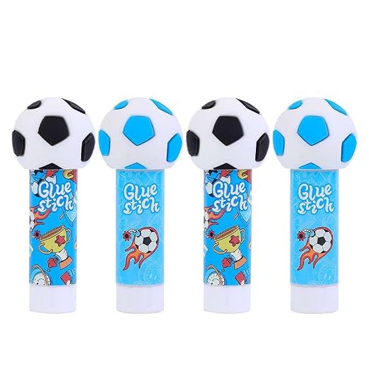 Lakei Football Glue Stick, Washable, 1.2 Ounces, 4/Pack Glue Sticks | Transparent, strong adhesive, fast drying, multifunctional, school office home furnishings stick
