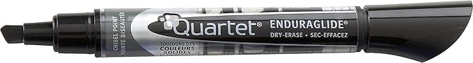 Quartet Dry Erase Markers, Whiteboard Markers, Chisel Tip, EnduraGlide, White Board Dry Erase Pens for Teachers, Home School & Office Supplies, Black, 12 Pack (5001-2M)
