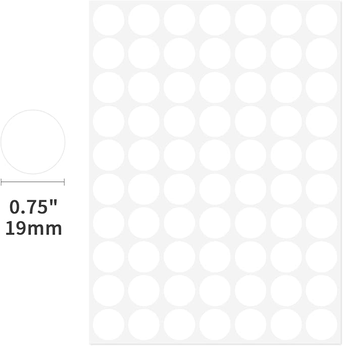 1400 PCS White Circle Dot Stickers 3/4" Round Coding Label | Used for manual labor in kindergartens, garage yard price sales, organizing activity color groups,marking spice bottles
