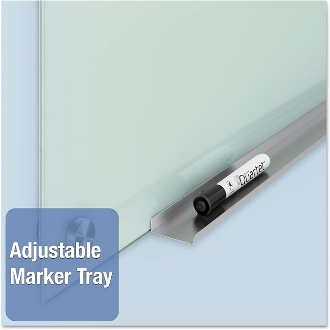 Quartet Whiteboard, Glass Dry Erase Board, Non-Magnetic, 36"W x 24"H, Infinity Frameless Mounting, Includes Dry Erase Marker, Frosted White (G3624F)