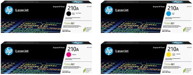 HP 210A Toner Cartridge 4-Pack (Black, Cyan, Magenta, Yellow) | Compatible Color LaserJet Pro 4201 & MFP 4301 Series Printers | W2100AQ1 Combo Pack