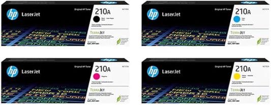 HP 210A Toner Cartridge 4-Pack (Black, Cyan, Magenta, Yellow) | Compatible Color LaserJet Pro 4201 & MFP 4301 Series Printers | W2100AQ1 Combo Pack
