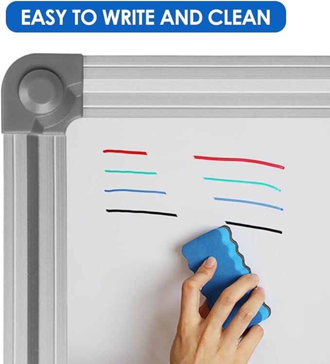 XIWODE 24x36 Inch Magnetic Dry Erase Whiteboard, Silver Aluminum Frame Wall-Mounted, No Ghosting Anti-Stain Easy Clean for Home School Office Conference Room