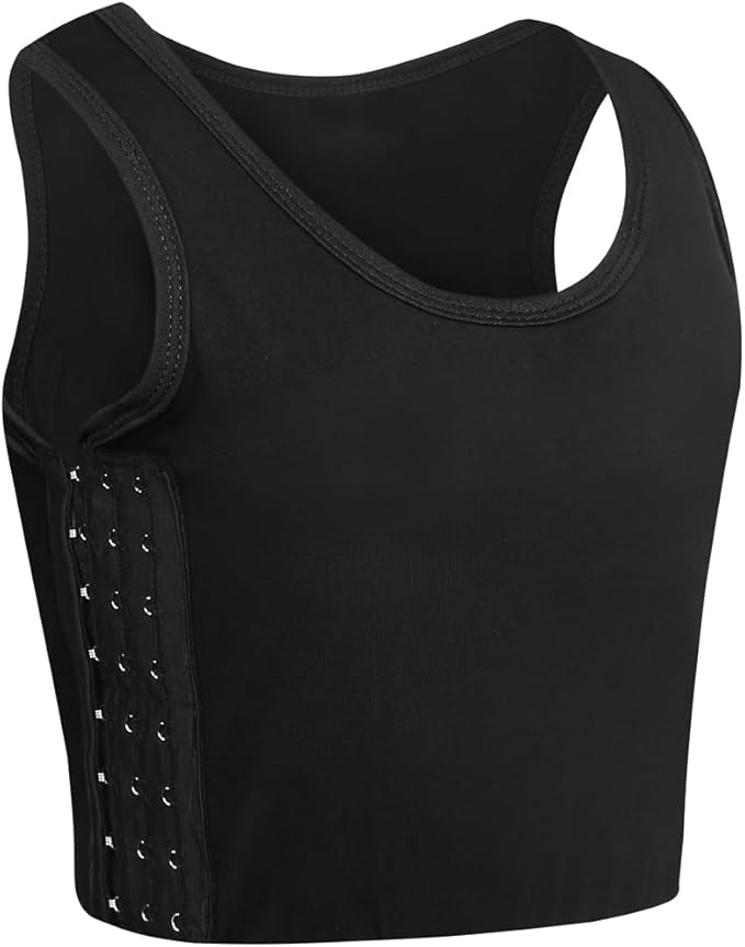 XUJI Transgender FTM Breathable Cotton Elastic Band Colors Chest Binder Tank Top (M-6XL)