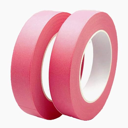 2 Pack Pink Painters Tape 1 inch Wide, Masking Tape 1 inch X 55 Yards X 2 Rolls, Pink Paper Tape for Arts DIY Crafts Painting Labeling Decoration School Projects Home Office