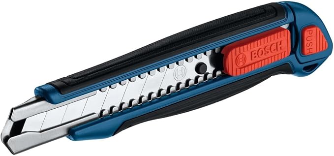 BOSCH H11-12100-1 18mm Snap-Off Utility Knife | Soft Grip, Slider Mechanism, and Integrated Blade Snap