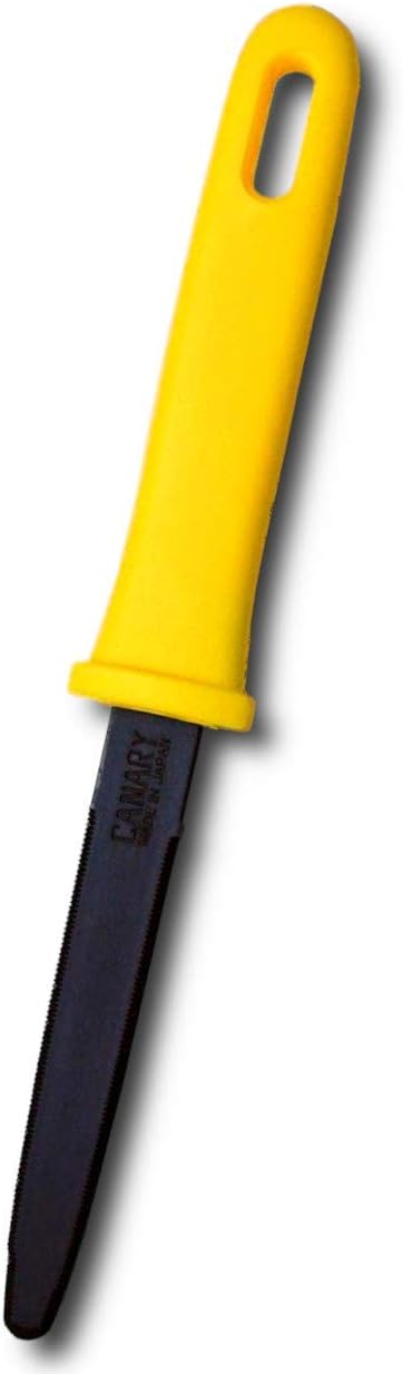 CANARY Cardboard Cutter with Non-Stick Coated Blade - 7.5" Box Cutter Utility Knife for Breaking Down Boxes & Opening Packages - Made in Japan, Yellow