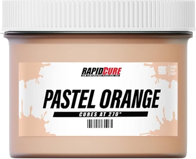 Rapid Cure® Screen Printing Ink Pastel Orange (Gallon - 128oz.) - Plastisol Ink for Screen Printing Fabric - Low Temp. Curing Plastisol by Screen Print Direct - Orange Plastisol Ink for Silk Screens