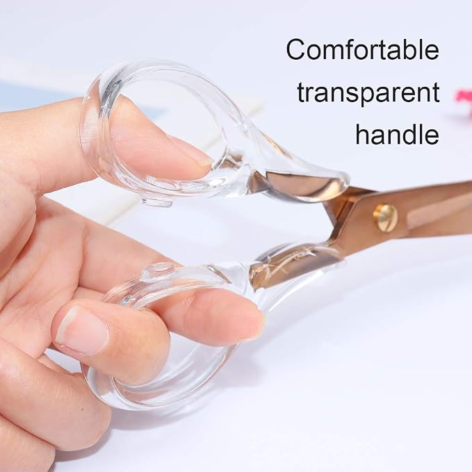 MultiBey Rose Gold Stapler and Tape Dispenser Set | Clear Acrylic Stationery Set with Scissors, Acrylic Tape Dispenser and Desktop Stapler 950 Staples