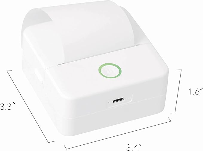 Core Innovations Wireless Mini Portable Inkless Thermal Printer & LabelMaker + Paper White