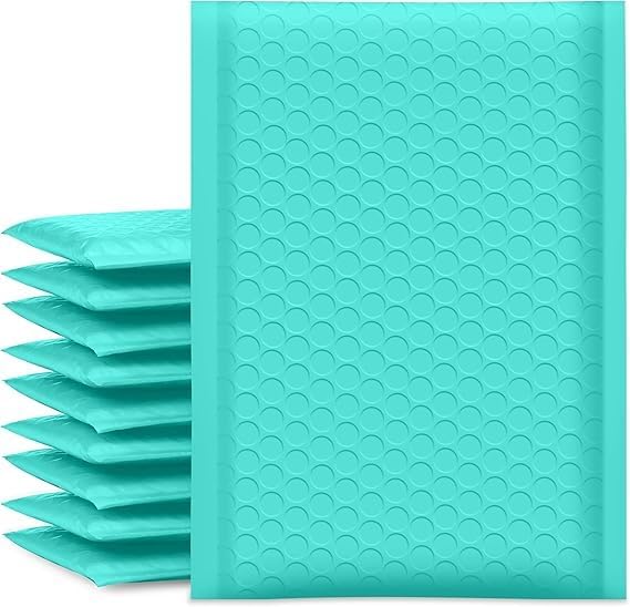 Koja 5 X 8.6” Padded Bubble Mailers 50-Pack. Quality Mailing and Shipping Envelopes and Bags with 5 X 7" Usable Size. Extra-thick Padding. Fast and Easy Self-seal Envelope. (Green)